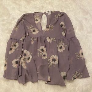 Oversized Floral Long Sleeve Top